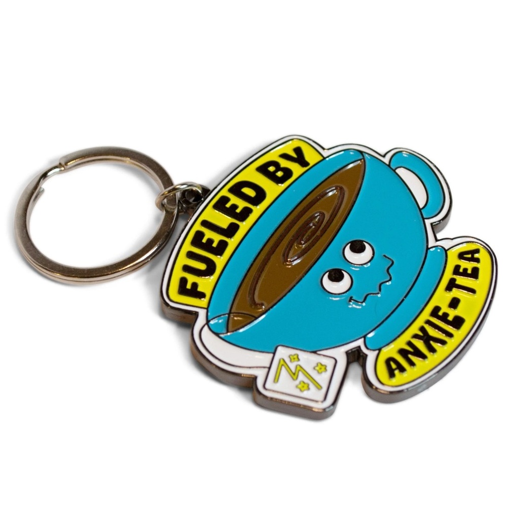 Punchkins Tea Cup Blue Anxie-Tea Keychain Feuled By Anxie-Tea NWT